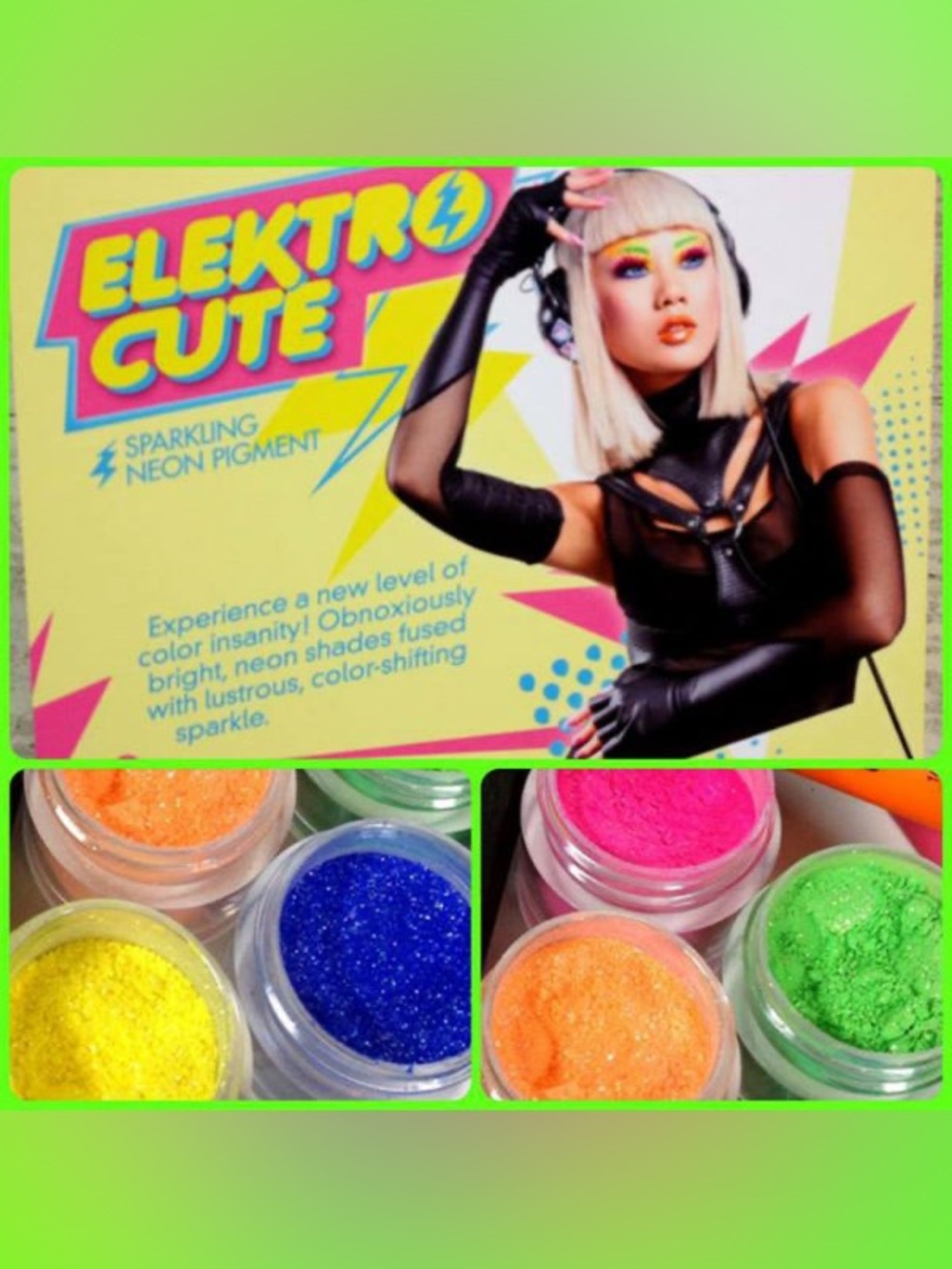 Sugarpill Elektro Cute Neon Loose Eyeshadow Pigment Bundle of 4